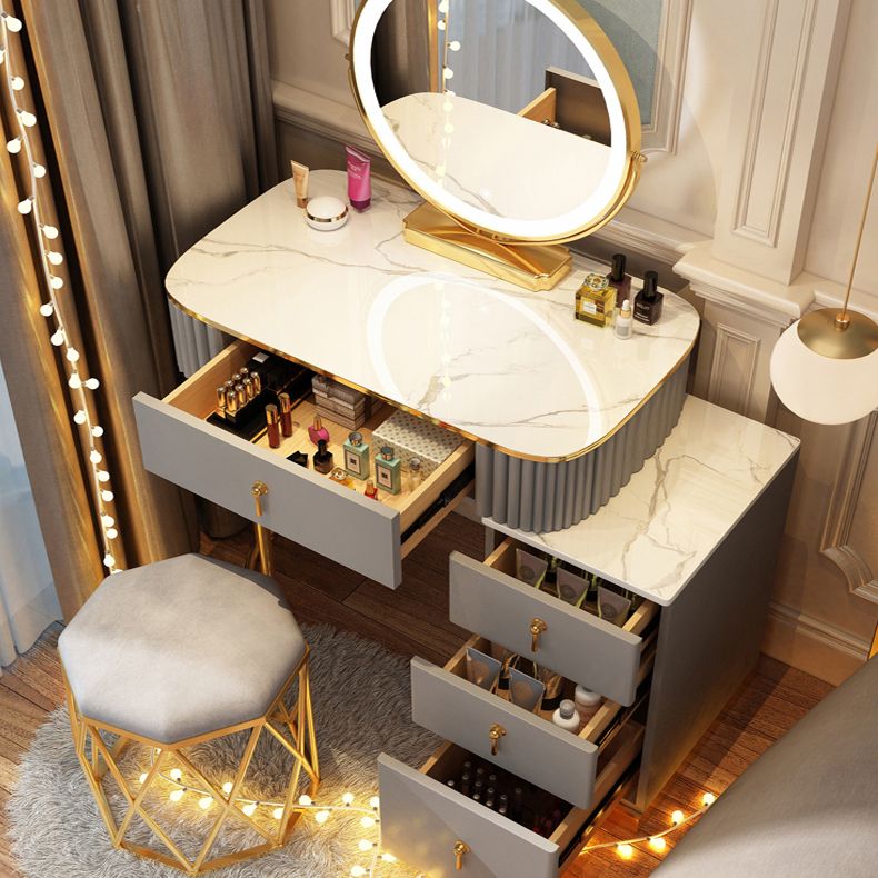 Solid Wood Makeup Vanity Desk Lighted Mirror Makeup Vanity Set Clearhalo 'Bedroom Furniture' 'furn' 'furn_makeup_vanities' 'Furniture' 'Makeup Vanities' 'makeup_vanities' 1200x1200_566094c8-d80e-4794-b131-19119ff612c5