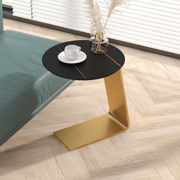 19.69" Tall Contemporary Style Side End Table Metal C Round Sofa Side Accent Table Clearhalo 'Coffee & Accent Tables' 'End & Side Tables' 'end_side_tables' 'furn' 'furn_end_side_tables' 'Furniture' 'Living Room Furniture' 1200x1200_5660ec45-5260-41bd-98a2-2fedca000fff
