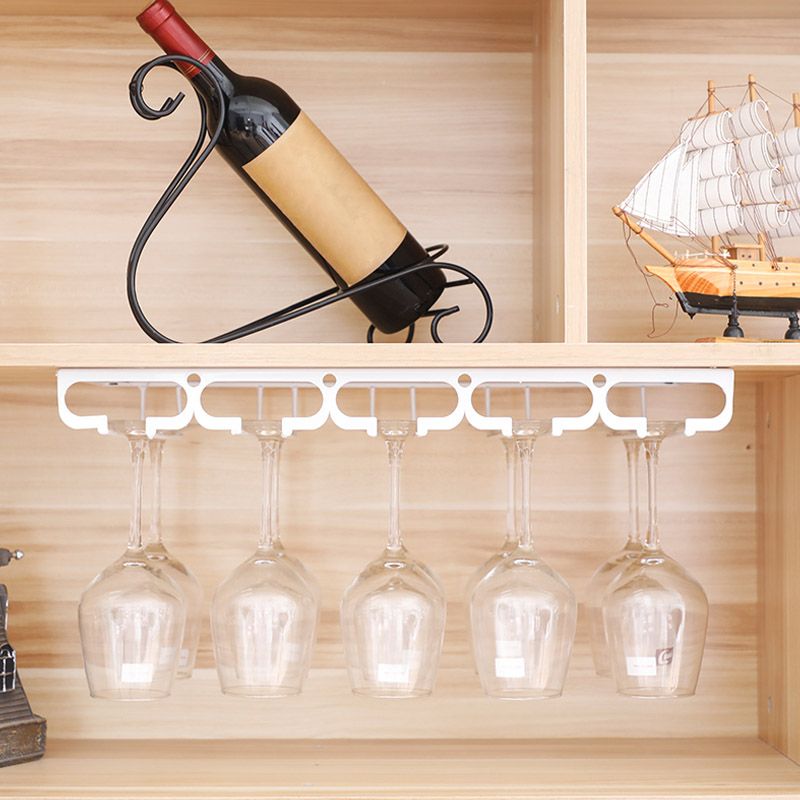 Metal Hanging Glass Rack Industrial Single Rail Glass & Stemware Holder Clearhalo 'furn' 'furn_wine_racks' 'Furniture' 'Kitchen & Dining Furniture' 'Wine Racks' 'wine_racks' 1200x1200_56618d1b-c4cb-4efd-b3ff-dbb1de522c89