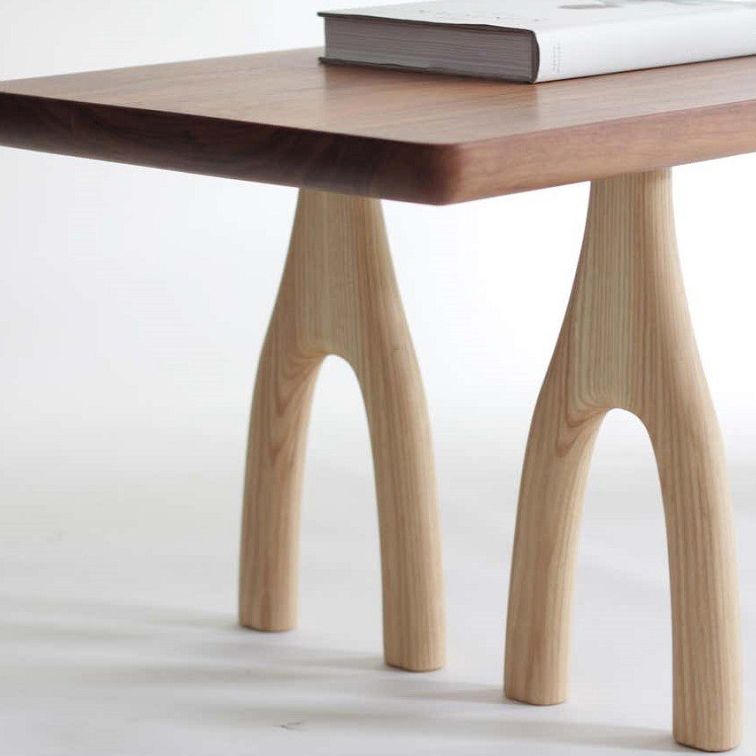 Conférence de bureau de forme rectangulaire Tableau de conférence 3 jambes en marron brun