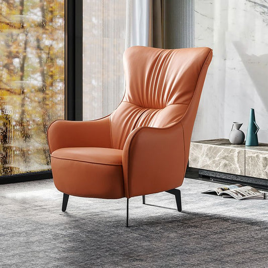 Contemporary Accent Armchair Faux Leather Barrel Accent Chair Clearhalo 'Accent Chairs' 'accent_chairs' 'Chairs & Seating' 'furn' 'furn_accent_chairs' 'Furniture' 'Living Room Furniture' 1200x1200_56642151-82c1-4df0-a265-5c57f5fb028f