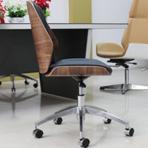 Armless Conference Chair with Chrome Frame Modern Leather Office Chair Clearhalo 'furn' 'furn_office_chair' 'Furniture' 'Office Chairs' 'Office Furniture' 'office_chair' 1200x1200_56646a38-5c14-4671-9443-fe2aeb2476c8