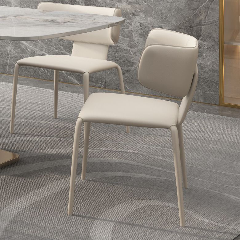 Modern Simple Side Chair Faux Leather Wingback Chair for Living Room