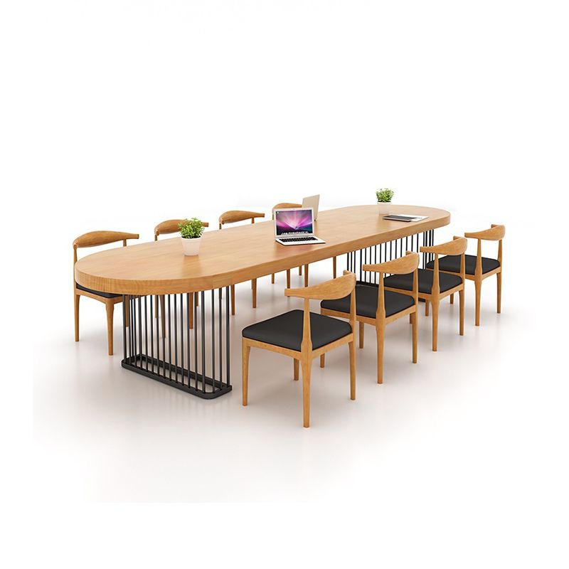 29.25 Inch Height Oval Writing Desk Industrial Solid Wood Office Desk Clearhalo 'furn' 'furn_office_desk' 'Furniture' 'Office Desks' 'Office Furniture' 'office_desk' 1200x1200_5666c2bd-0872-420b-bb44-21b61da32cb2