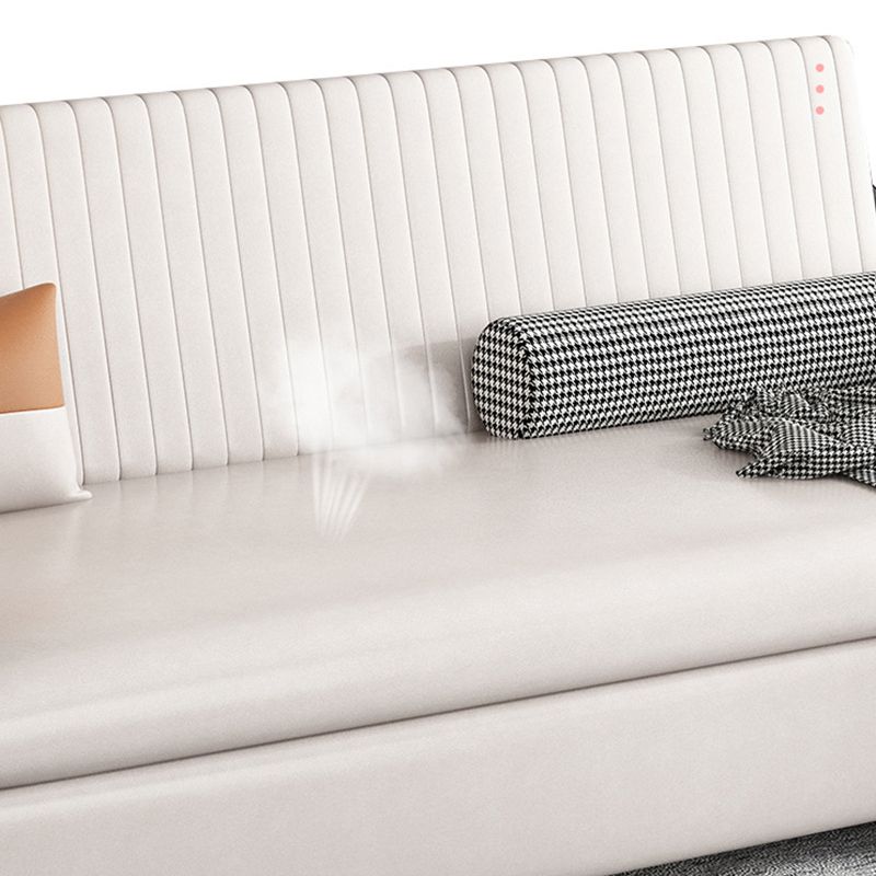 Faux leather Sleeper Sofa 32.28" Wide White Sofa Bed with Cushion Back Clearhalo 'furn' 'furn_futons' 'Furniture' 'Futons & Daybeds' 'Futons' 'Living Room Furniture' 1200x1200_56682d75-08b9-4920-9b62-fd3165a99940