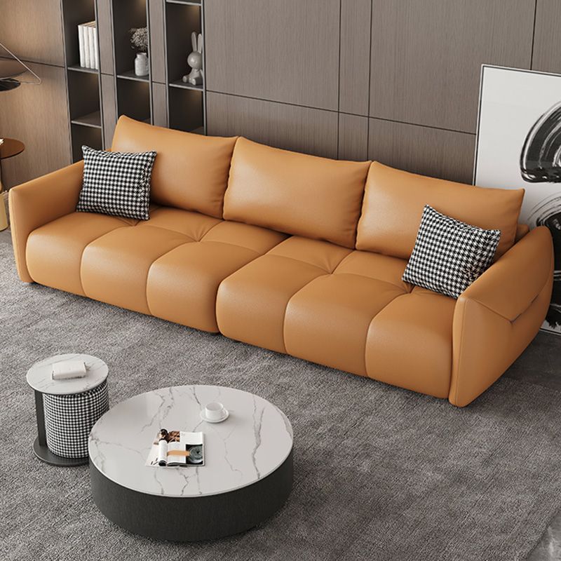 リビングルームのためにボルスター枕の座席を備えた超近代的な革のソファ