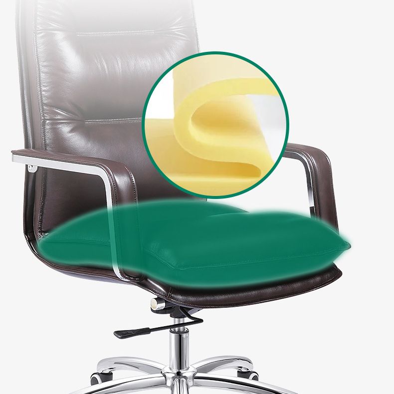 Chaise de bureau moderne Hauteur de siège réglable Amles rembourrés Faux Cuir Deker Chaise avec roues