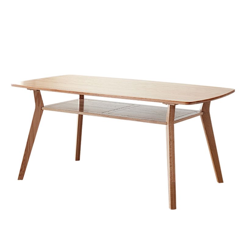 Storage Oak Wood Dining Table in Nature Rectangle Kitchen Table with 4 Legs Clearhalo ' dining_table' 'Dining Tables & Seating' 'Dining Tables' 'furn' 'furn_dining_table' 'Furniture' 'furniture_dining_table' 'Kitchen & Dining Furniture' 'kitchen&dining_furn' 'kitchen' 'kitchen_dining_table' 1200x1200_566af23a-bcaa-426d-86f6-eb089b0885c4