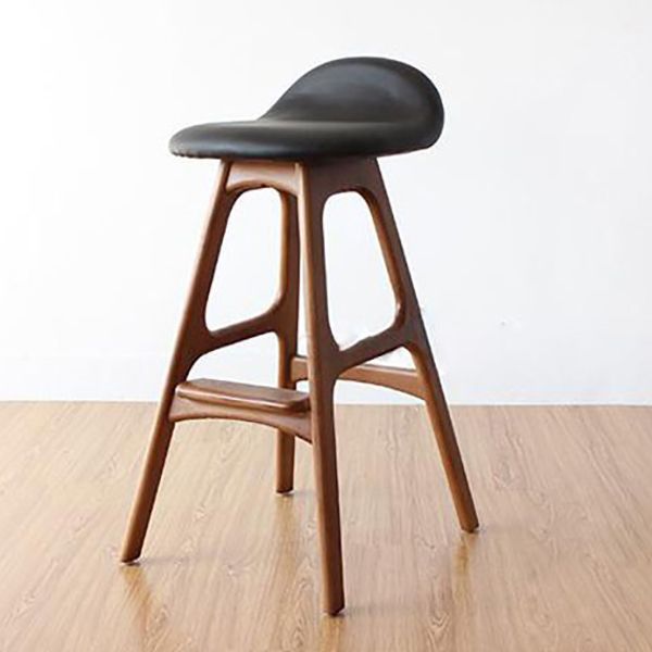 Contemporary Upholstered Faux Leather Bar Stool with Solid Wood Base Clearhalo 'Bar Furniture' 'Bar Stools' 'bar_stools' 'furn' 'furn_bar_stools' 'Furniture' 'Kitchen & Dining Furniture' 1200x1200_566bc24e-1dee-4594-b5fa-3c84a199a99d