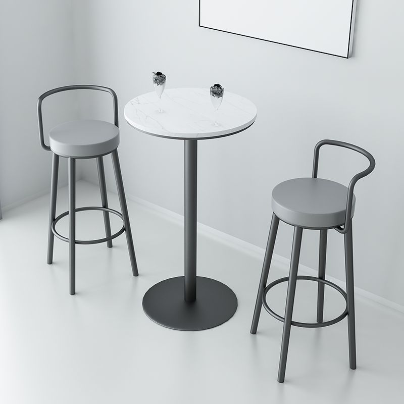Glam Style Armless Counter Stool Faux Leather Round Bar Stool Clearhalo 'Bar Furniture' 'Bar Stools' 'bar_stools' 'furn' 'furn_bar_stools' 'Furniture' 'Kitchen & Dining Furniture' 1200x1200_566bcf9e-9f3d-46b3-98eb-8fd08c9d42ee