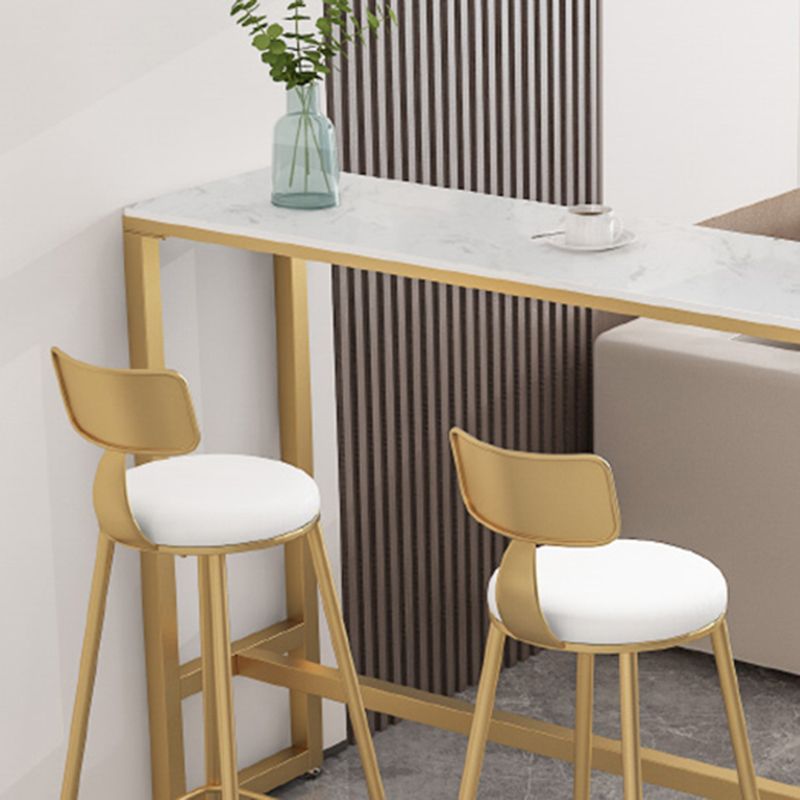 Modern Style 3/5 Pieces Faux Marble Rectangular Bar Table Set for Living Room