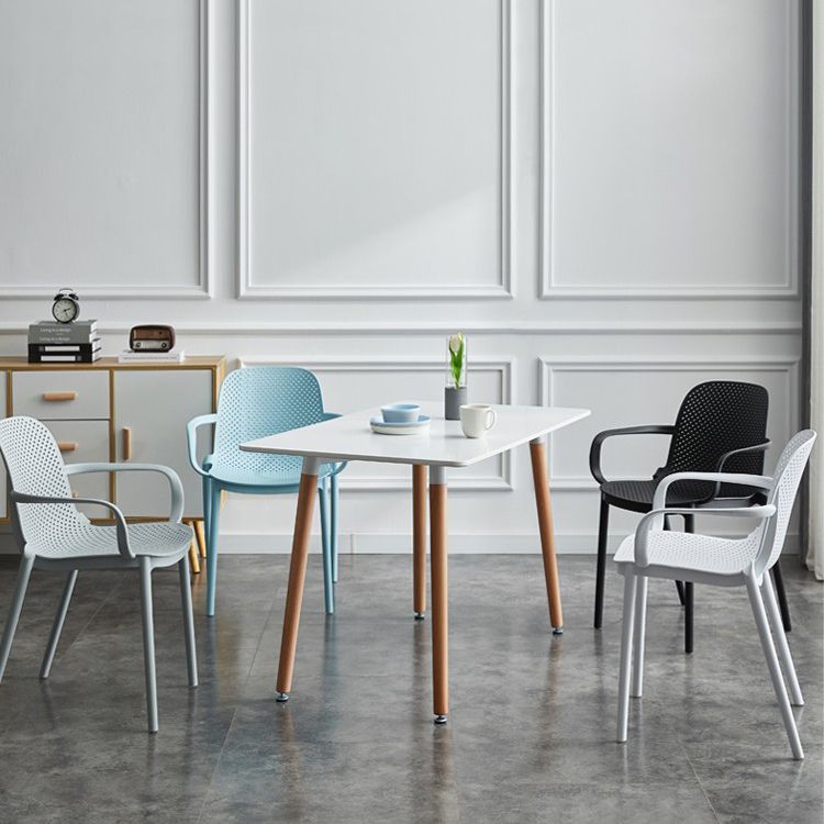 Contemporary Style Plastic Dining Armchairs Solid Back Dining SIde Chair Clearhalo ' kitchen&dining_furn' 'Dining Chairs' 'Dining Tables & Seating' 'dining_chair' 'furn' 'furn_dining_chair' 'Furniture' 'furniture_dining_chair' 'Kitchen & Dining Furniture' 'kitchen' 1200x1200_566d2df0-e225-4477-9aeb-f21055a18e5d