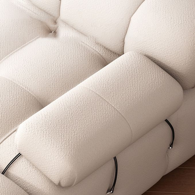 35 "幅のスカンジナビア断面ソファホワイトファブリックスリーパーセクショナル