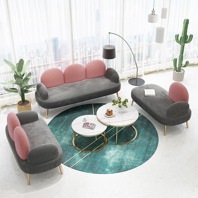 コンテンポラリーラウンドアームソファタイトバックキャメルバック標準ソファ