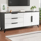 Console TV in legno contemporanea da 16 "D Wooden Console chiusa TV stand con 3-cassetto