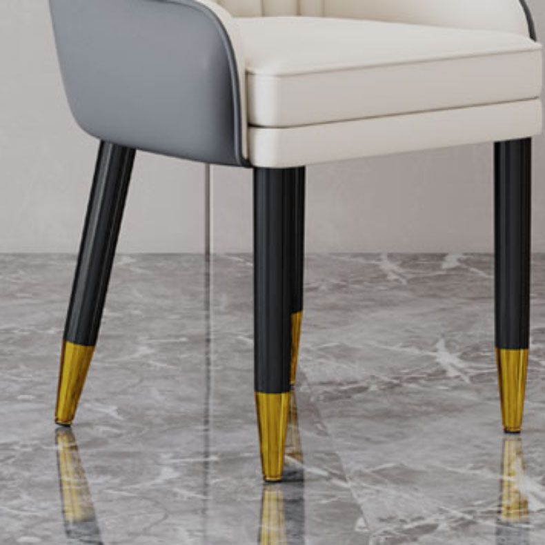 Faux Leather Dining Chairs Modern Parsons Chair with Wood Legs Clearhalo 'Dining Chairs' 'Dining Tables & Seating' 'dining_chair' 'furn' 'furn_dining_chair' 'Furniture' 'Kitchen & Dining Furniture' 1200x1200_5671789c-b3e9-4b7d-9d5e-da7b383cbe17