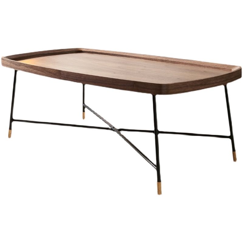 Nordic Round/Rectangle/Triangle Coffee Table Wood Cross Legs Cocktail Table Clearhalo 'Coffee & Accent Tables' 'Coffee Tables' 'coffee_tables' 'furn' 'furn_coffee_tables' 'Furniture' 'furniture_coffee_tables' 'Living Room Furniture' 1200x1200_56737bd1-17c5-4bcb-bd50-6cac43dc2403