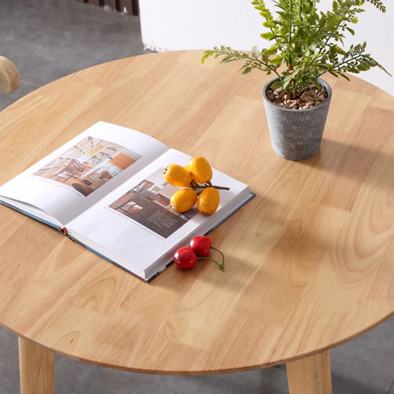 Round Shape Modern Dining Table Wood Color Fixed Table with Rubberwood Solid Wood Clearhalo ' dining_table' 'Dining Tables & Seating' 'Dining Tables' 'furn' 'furn_dining_table' 'Furniture' 'furniture_dining_table' 'Kitchen & Dining Furniture' 'kitchen&dining_furn' 'kitchen' 'kitchen_dining_table' 1200x1200_56750197-89ef-4d8d-91f8-7e06627c553c