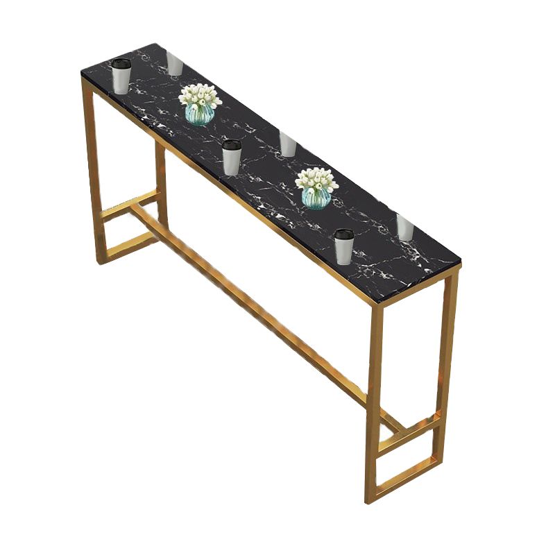 Faux Marble Bar Height Table Modern Style Bistro Table for Living Room Clearhalo 'Bar Furniture' 'Bar Tables' 'bar_tables' 'furn' 'furn_bar_tables' 'Furniture' 'Kitchen & Dining Furniture' 1200x1200_5675cdd9-2dc9-422a-8399-3c5e87501138
