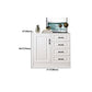 Modern White Accent Chest with Drawers 14.96" Wide Side Cabinet with Door
