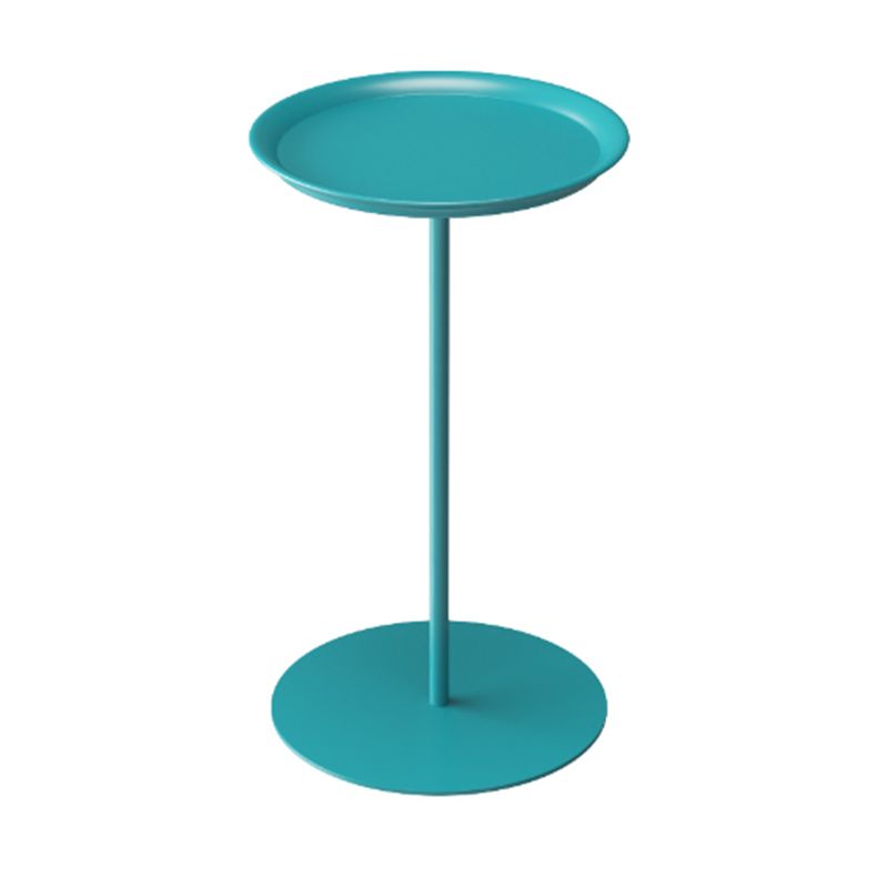 Tavolino in metallo rotondo con base laterale moderna di base di base di piedistallo