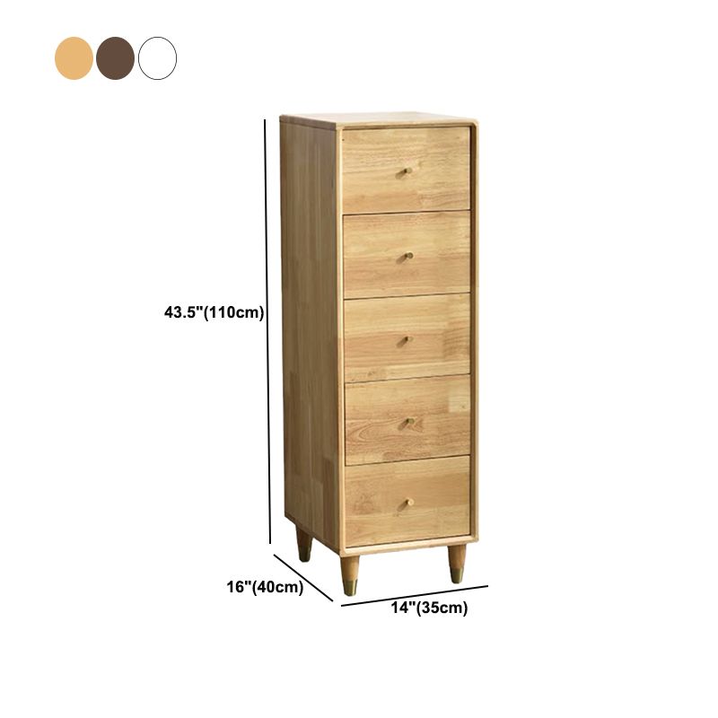 Moderne hölzerne Akzent Brust 15.74 "breite Gummi -Brust mit 5 Schubladen