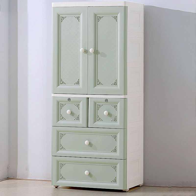 Kleiderschrank im zeitgenössischen Stil Plastik Schlafzimmer Garderobe Schrank mit Schloss