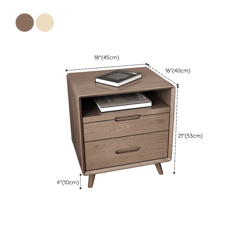 2 Drawers Night Table 1 Shelf Solid Wood Nightstand With Legs ,20.9" Tall Clearhalo 'Bedroom Furniture' 'furn' 'furn_night_stand' 'Furniture' 'night_stand' 'Nightstands' 1200x1200_56793caa-bb5f-4ee9-807b-45453f172c94