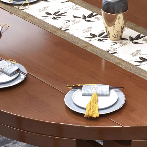 Minimalist Solid Wood Round Table Standard Extendable Dining Table with 4 Legs Base Clearhalo ' dining_table' 'Dining Tables & Seating' 'Dining Tables' 'furn' 'furn_dining_table' 'Furniture' 'furniture_dining_table' 'Kitchen & Dining Furniture' 'kitchen&dining_furn' 'kitchen' 'kitchen_dining_table' 1200x1200_5679e606-62fe-4684-9a52-44f43fdd50a4