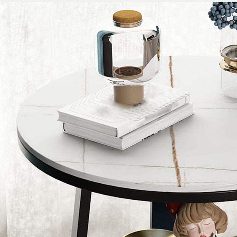 Tableau latérale supérieure en ardoise 23,6 "de haut de la table de fin de jambes en fer avec étagère