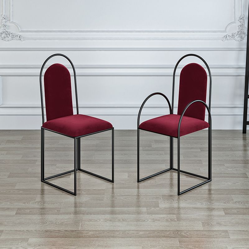 Glam Metal Dining Room Chairs Upholstered Side Armchair for Home Use Clearhalo ' kitchen&dining_furn' 'Dining Chairs' 'Dining Tables & Seating' 'dining_chair' 'furn' 'furn_dining_chair' 'Furniture' 'furniture_dining_chair' 'Kitchen & Dining Furniture' 'kitchen' 1200x1200_567be1c2-e098-471b-9a45-f8fbf31c6a2a