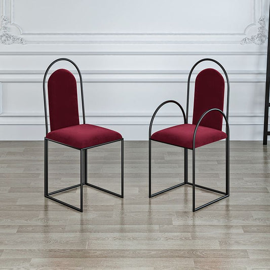 Glam Metal Dining Room Chairs Upholstered Side Armchair for Home Use Clearhalo ' kitchen&dining_furn' 'Dining Chairs' 'Dining Tables & Seating' 'dining_chair' 'furn' 'furn_dining_chair' 'Furniture' 'furniture_dining_chair' 'Kitchen & Dining Furniture' 'kitchen' 1200x1200_567be1c2-e098-471b-9a45-f8fbf31c6a2a