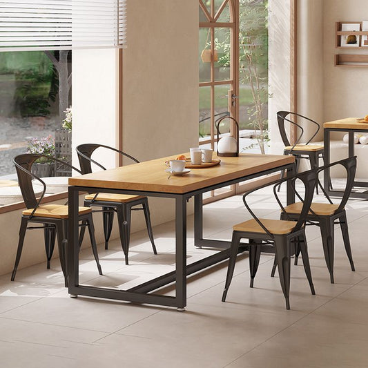 Set di tavoli da pranzo in legno industriale 1/2/5 pezzi con mobili da cucina a base di metallo