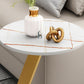 Glam Round Side Table 17.7-inch Metal C End Table for Living Room