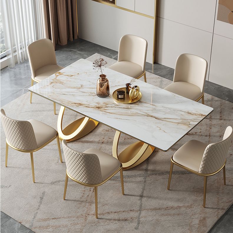 Luxury Sintered Stone Top Dining Set Rectangle 1/2/3/5/7 Pieces Dining Table with Chairs Clearhalo 'Dining Room Sets' 'Dining Tables & Seating' 'dining_room_set' 'furn' 'furn_dining_room_set' 'Furniture' 'furniture_dining_room_set' 'Kitchen & Dining Furniture' 1200x1200_567e5b40-8d81-4c98-9e2e-3fe287e2c459