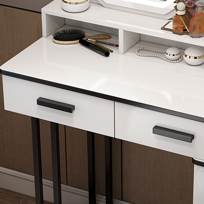 White Mirrored Vanity Bedroom Make-up Vanity Table Set with 5 Drawers Clearhalo 'Bedroom Furniture' 'furn' 'furn_makeup_vanities' 'Furniture' 'Makeup Vanities' 'makeup_vanities' 1200x1200_567ef68d-9ae9-4465-9ac0-6ed22b884dcf