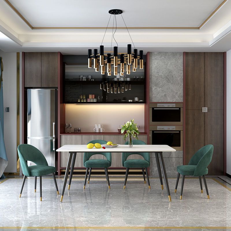 Nordic Glam Dining Chairs Armless Open Back Side Chairs for Kitchen with Metal Legs Clearhalo ' kitchen&dining_furn' 'Dining Chairs' 'Dining Tables & Seating' 'dining_chair' 'furn' 'furn_dining_chair' 'Furniture' 'furniture_dining_chair' 'Kitchen & Dining Furniture' 'kitchen' 1200x1200_568060aa-4936-4265-a014-2d34d9c7b7b6