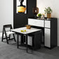 Modern Style White Dining Table Rectangle Sintered Stone Drop-Leaf Dining Table Clearhalo ' dining_table' 'Dining Tables & Seating' 'Dining Tables' 'furn' 'furn_dining_table' 'Furniture' 'furniture_dining_table' 'Kitchen & Dining Furniture' 'kitchen&dining_furn' 'kitchen' 'kitchen_dining_table' 1200x1200_5680aa52-ed32-4e2f-ac05-5877d03f24c4