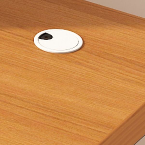 Scrivania di scrittura in stile moderno in legno solido rettangolare da ufficio con base metallica