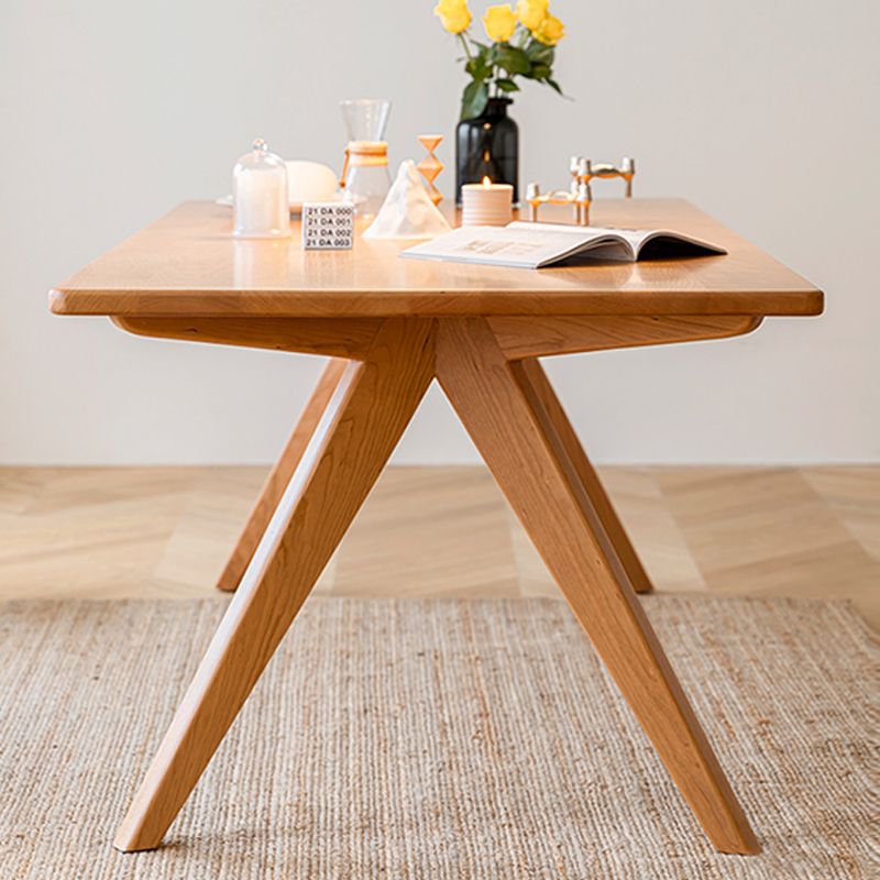 Rectangle 4 Legs Table Natural Solid Wood Dining Table for Restaurant Kitchen Dining Room Clearhalo 'Dining Tables & Seating' 'Dining Tables' 'dining_table' 'furn' 'furn_dining_table' 'Furniture' 'Kitchen & Dining Furniture' 1200x1200_5681c278-6063-4b0b-bbbf-31a521a882da