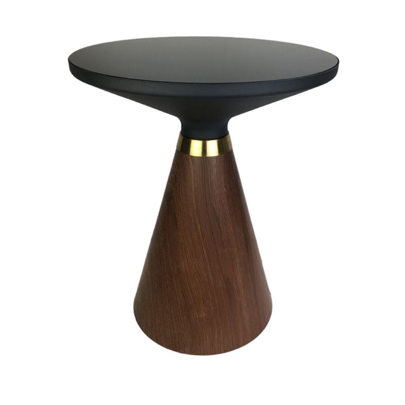 Dia 19,69 "tavolo di fascia alta in vetro nero rotondo tavolino cono moderno