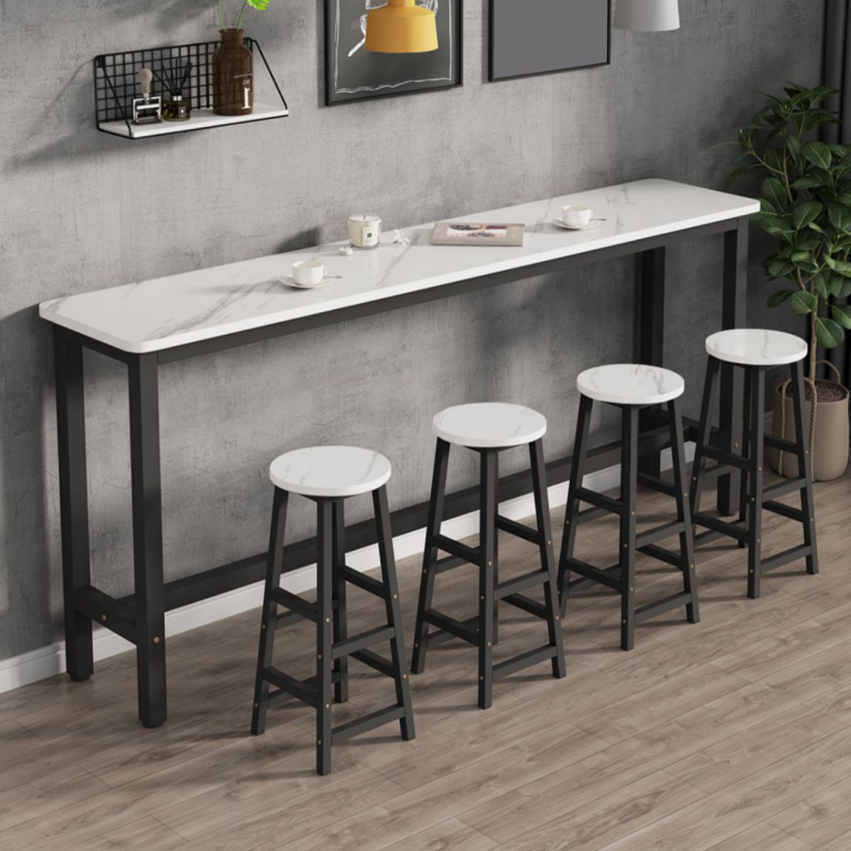 Set da tavolo da bar moderno rettangolare in legno da 2/3/4/5 pezzi per bar