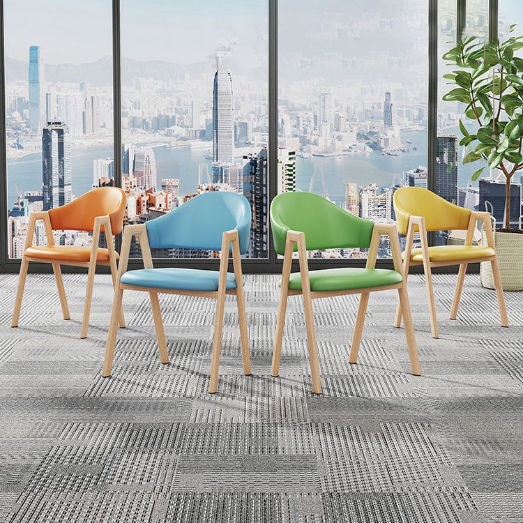 Contemporary Kitchen Open Back Arm Chair Matte Finish Upholstered Dining Chair Clearhalo ' kitchen&dining_furn' 'Dining Chairs' 'Dining Tables & Seating' 'dining_chair' 'furn' 'furn_dining_chair' 'Furniture' 'furniture_dining_chair' 'Kitchen & Dining Furniture' 'kitchen' 1200x1200_5682964d-2e70-49a1-9be1-ad8c7872ecd0