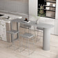 Modern Stone Top Cocktail Bar Table 42-inch Height Metal Base Bar Height Table Clearhalo 'Bar Furniture' 'Bar Tables' 'bar_tables' 'furn' 'furn_bar_tables' 'Furniture' 'furniture_bar_tables' 'Kitchen & Dining Furniture' 1200x1200_5682aba5-c1f6-4f7f-a272-20bd8284a345