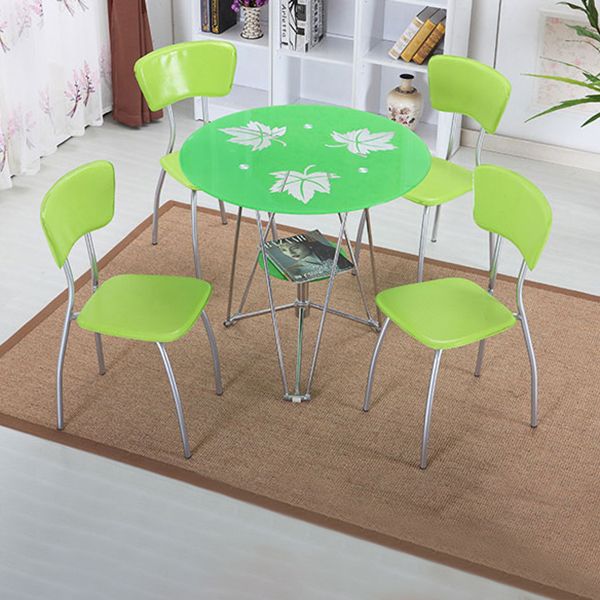 Round Tripod Dining Site Table Metal Dinette Table with Tempered Glass Clearhalo ' dining_table' 'Dining Tables & Seating' 'Dining Tables' 'Furniture' 'furniture_dining_table' 'Kitchen & Dining Furniture' 'kitchen&dining_furn' 'kitchen' 'kitchen_dining_table' 1200x1200_5683f9e1-d457-46de-82ff-2a2965b54a07