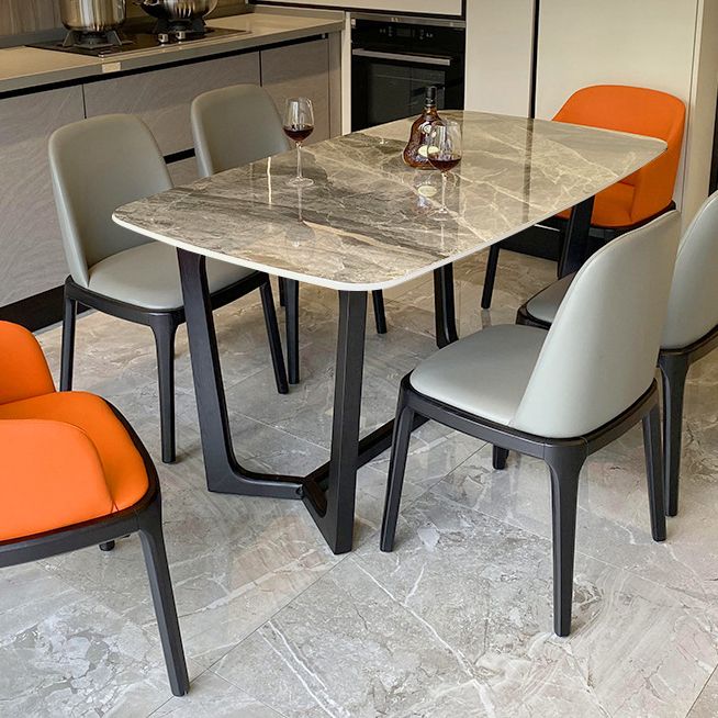 Sintered Stone Modern Rectangle Dining Table Grey Stone Top Table with Trestle Base Clearhalo ' dining_table' 'Dining Tables & Seating' 'Dining Tables' 'Furniture' 'furniture_dining_table' 'Kitchen & Dining Furniture' 'kitchen&dining_furn' 'kitchen' 'kitchen_dining_table' 1200x1200_56840e7f-670e-44b1-a9fd-5b0393b994af