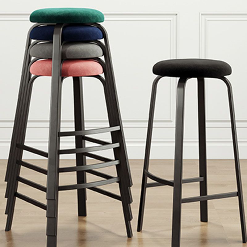 Modern Stackable Footrest Barstool Matte Finish Upholstered Home Stool Clearhalo 'Bar Furniture' 'Bar Stools' 'bar_stools' 'furn' 'furn_bar_stools' 'Furniture' 'furniture_bar_stools' 'Kitchen & Dining Furniture' 1200x1200_56846807-2331-40ca-86e0-4d9bb511490f