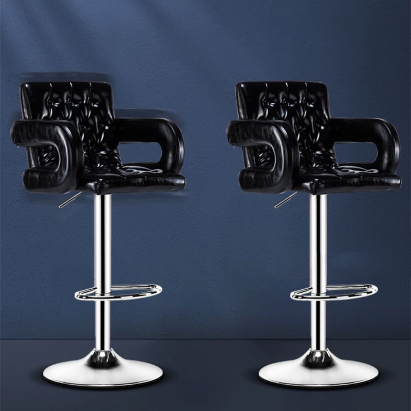 Modern Armed PU Upholstery Bar Stool Adjustable Swivel Backrest Counter Chair Clearhalo 'Bar Furniture' 'Bar Stools' 'bar_stools' 'furn' 'furn_bar_stools' 'furniture_bar_stools' 'Kitchen & Dining Furniture' 'kitchen&dining_furn' 'kitchen' 'kitchen_furn' Furniture' 1200x1200_568468d8-b539-4d3b-9cff-b4ac00fcc826