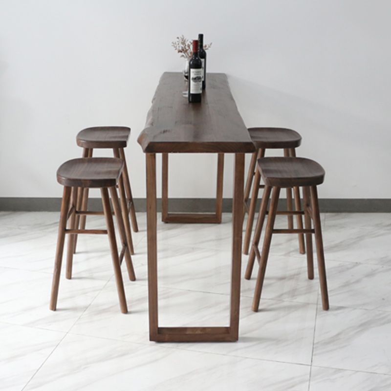 Modern Bar Table Set 1/2/4/5 Pieces Rectangle Bar Table with Wooden High Stools Clearhalo 'Bar Furniture' 'furn' 'furn_home_bar_bar_sets' 'Furniture' 'Home Bars & Bar Sets' 'home_bar_bar_sets' 'Kitchen & Dining Furniture' 1200x1200_5684eb0f-bf61-4c71-9a6f-5569d253d7c5