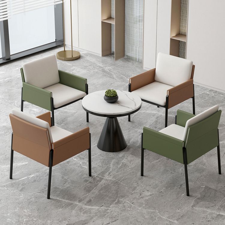 Glam Dining Table Set with Arm Chairs 1/2/3/4/5 Pcs Round Dining Set for Home